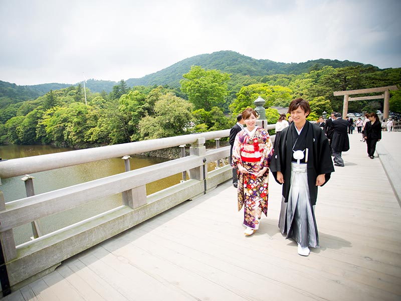 宇治橋を渡って伊勢神宮ご参拝